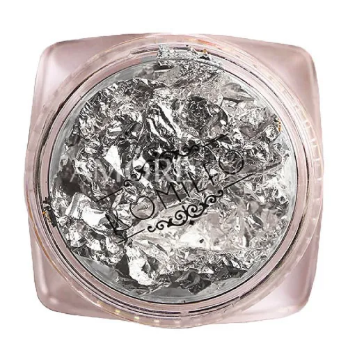 Komilfo Crinkled foil in a nail jar, silver