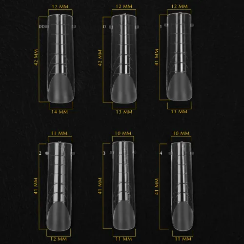 Komilfo Acryl Gel Top Nail Forms - Long Arch, 130 pieces
