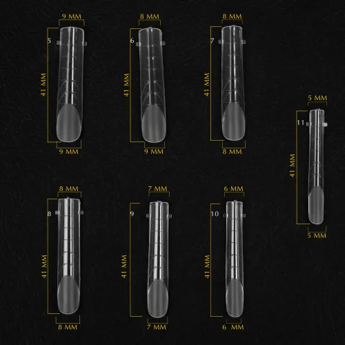 Komilfo Acryl Gel Top Nail Forms - Long Arch, 130 pieces