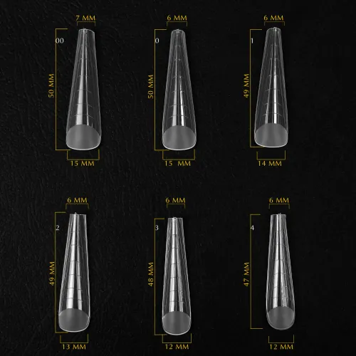 Komilfo Acryl Gel Top Nail Forms - Long Gothic, 130 pieces