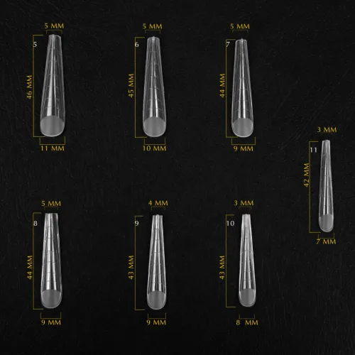 Komilfo Acryl Gel Top Nail Forms - Long Gothic, 130 pieces
