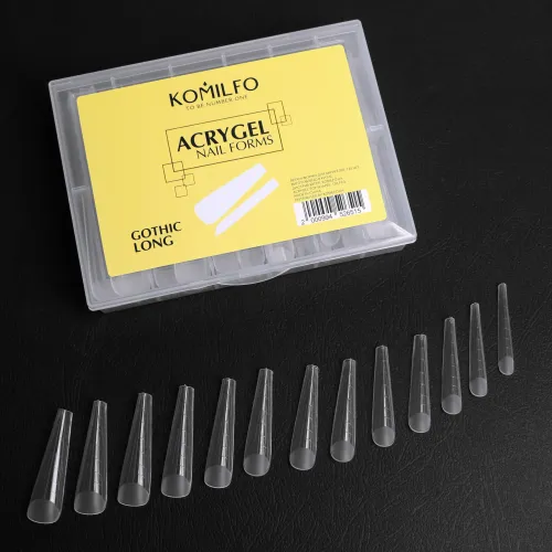 Komilfo Acryl Gel Top Nail Forms - Long Gothic, 130 pieces