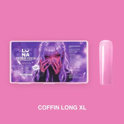 Gel Tips Coffin Long XL (240 pcs) LUNAmoon