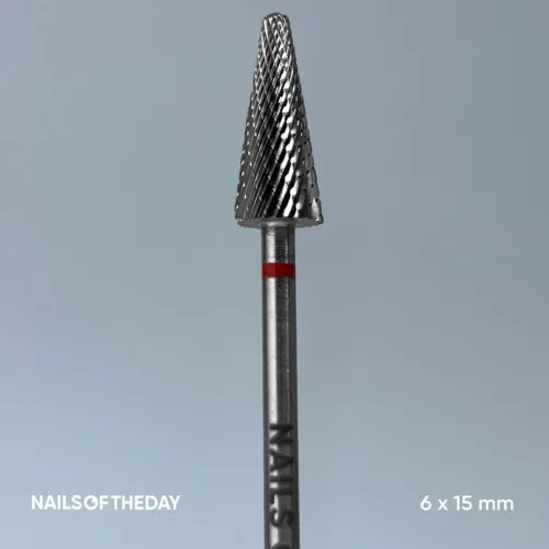 Drill Bit Hard-Alloy (cone, red, 6*15 mm) NAILS OF THE DAY
