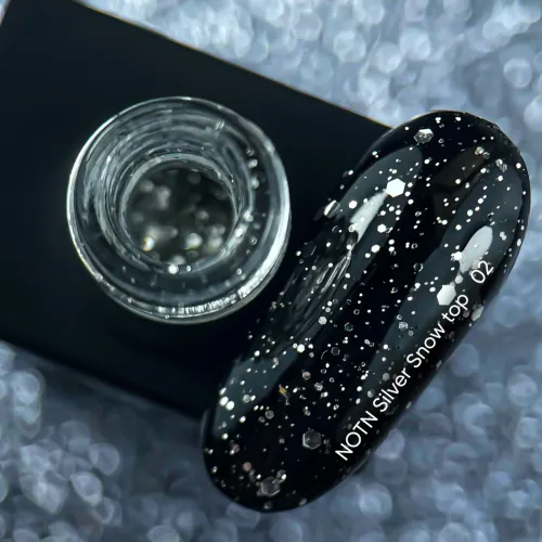 NAILS OF THE NIGHT Silver Snow top 02 , 10 ml