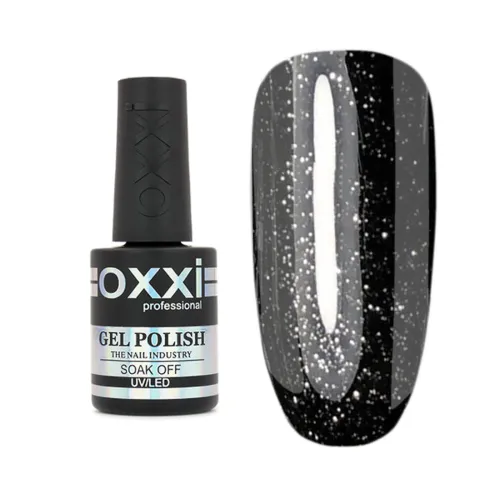 Gel Polish OXXI Professional No. 205 (black with silver glitter) 10 ml.