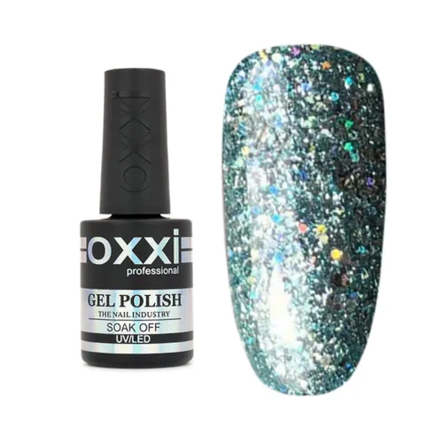 Gel polish OXXI Professional STAR GEL No. 004 (mint, with sparkles and mica) 10 ml.