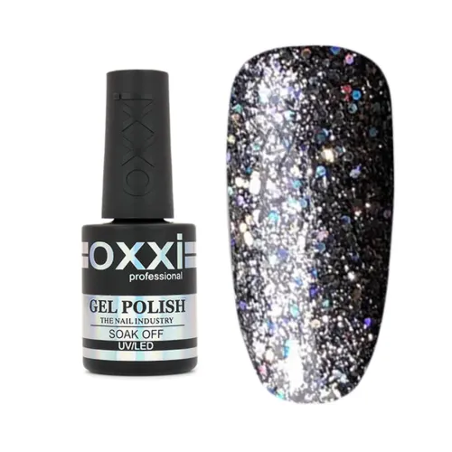 Gel polish OXXI Professional STAR GEL No. 012 (silver black with sparkles) 10 ml.