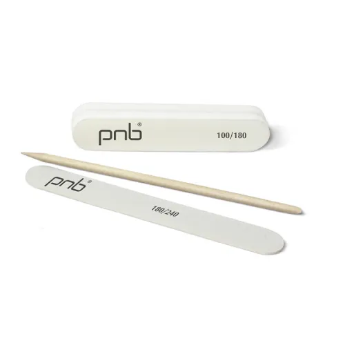 Manicure set PNB (mini nail file 180/240, mini buff 100/180, cuticle stick)