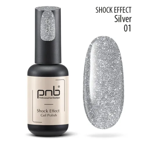 UV/LED Gel Polish SHOCK EFFECT 01 Silver PNB 8 ml 