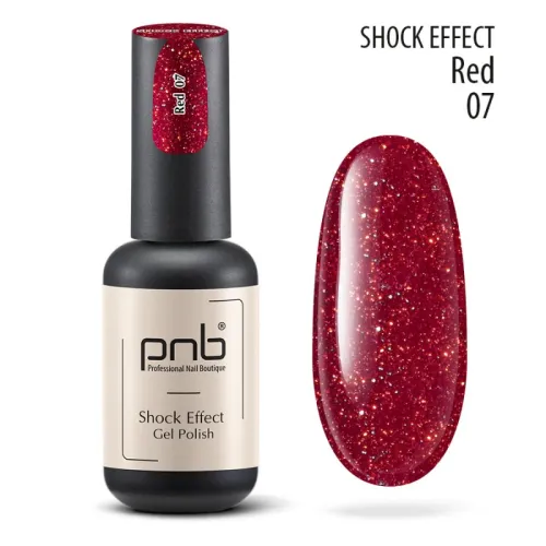 UV/LED Gel Polish SHOCK EFFECT 07 Red PNB 8 ml 
