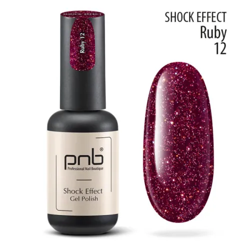 UV/LED Gel Polish SHOCK EFFECT 12 Ruby PNB 8 ml.
