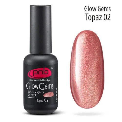 УФ/ЛЕД Магнитный гель- лак "Сияющие камни" PNB 02/ UV/LED Magnetic Gel Polish Glow Gems PNB 02 , 8мл