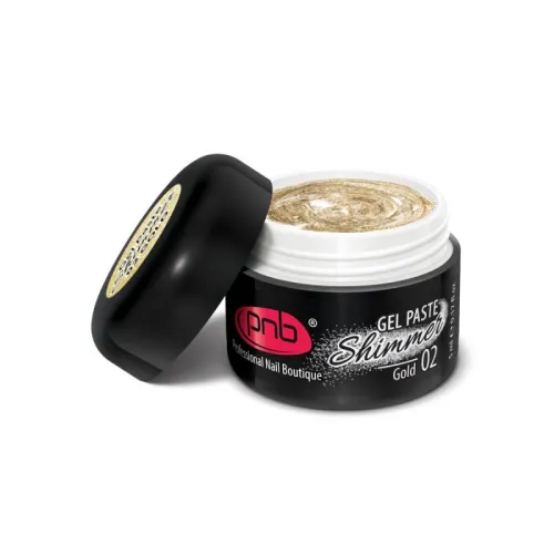 UV/LED Shimmer Gel Paste PNB 02, Gold , 5 ml. 
