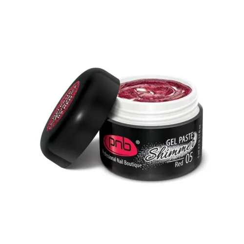 UV/LED Shimmer Gel Paste PNB 05, Red, 5 ml. 