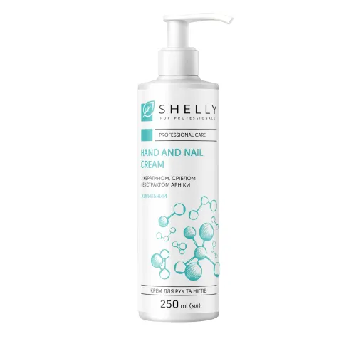 Hand and nail cream with keratin, silver and arnica extract Shelly 250 ml