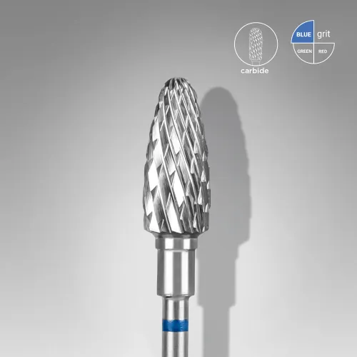 Carbide drill bit, "corn," blue, head diameter 6 mm/ working part 14 mm Staleks FT90B060/14