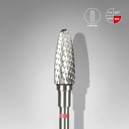 Carbide drill bit, "corn," red, head diameter 5 mm/ working part 13 mm Staleks FT90R050/13