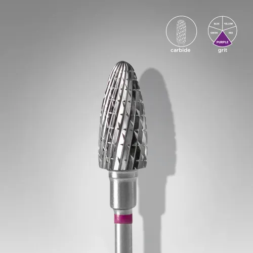 Carbide drill bit, "corn," violet, head diameter 6 mm/ working part 14 mm Staleks FT90V060/14