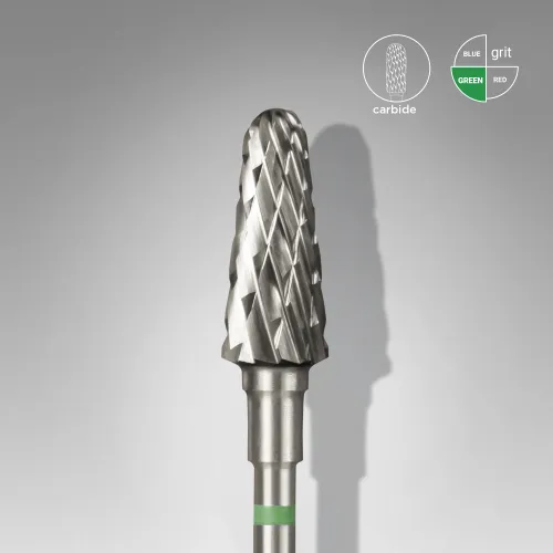 Carbide drill bit, "frustum", green, head diameter 6 mm/ working part 14 mm Staleks FT70G060/14