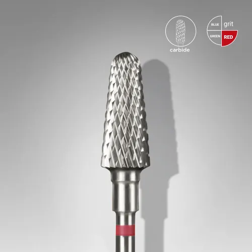 Carbide drill bit, "frustum", red, head diameter 6 mm/ working part 14 mm Staleks FT70R060/14