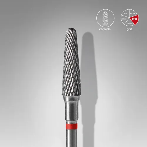 Carbide drill bit, "frustum", red, head diameter 4 mm/ working part 13 mm Staleks FT70R040/13