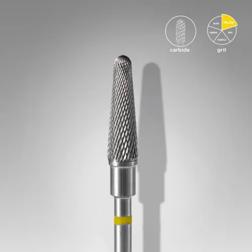 Carbide drill bit, "frustum", yellow, head diameter 4 mm/ working part 13 mm Staleks FT70Y040/13