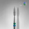 Diamond cutter DUO flame sharp blue-green EXPERT diameter 2.1 mm / working part 8 mm Staleks