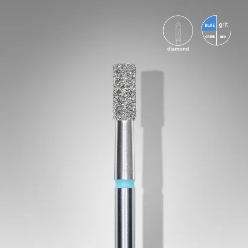 Diamond nail drill bit, "cylinder", blue, head diameter 2.5 mm/ working part 6 mm Staleks FA20B025/6