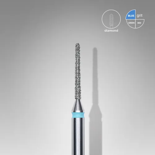 Diamond nail drill bit, "needle", blue, head diameter 1 mm/ working part 10 mm Staleks FA80B010/10