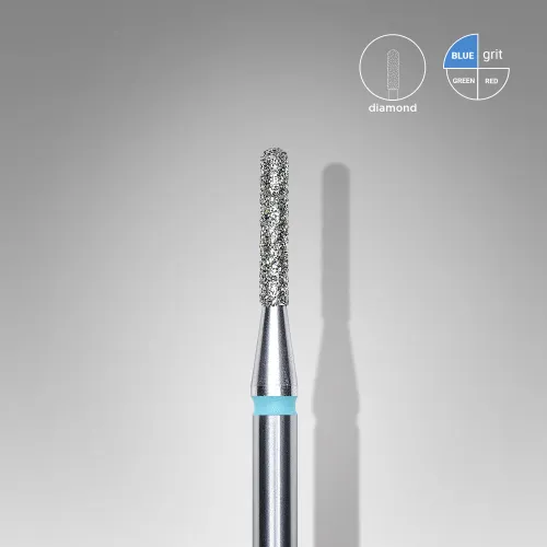 Diamond nail drill bit, rounded "cylinder", blue, head diameter 1.4 mm/ working part 8 mm Staleks FA30B014/8
