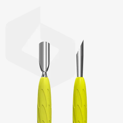 Manicure Pusher With Silicone Handle "Gummy" Staleks UNIQ 10 TYPE 2 (Narrow Rounded Pusher + Slanted Pusher) PQ-10/2