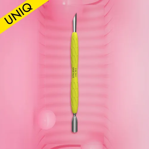Manicure Pusher With Silicone Handle "Gummy" Staleks UNIQ 10 TYPE 2 (Narrow Rounded Pusher + Slanted Pusher) PQ-10/2