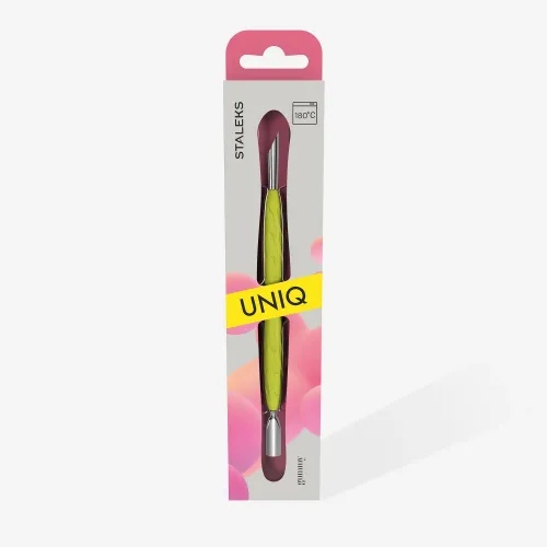 Manicure Pusher With Silicone Handle "Gummy" Staleks UNIQ 10 TYPE 2 (Narrow Rounded Pusher + Slanted Pusher) PQ-10/2