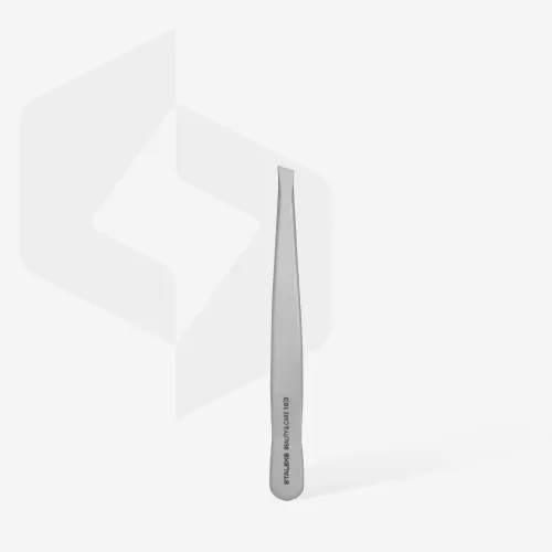 Пинцет для бровей Сталекс / Staleks BEAUTY & CARE 10 TYPE 3 (широкие скошенные кромки) TBC-10/3