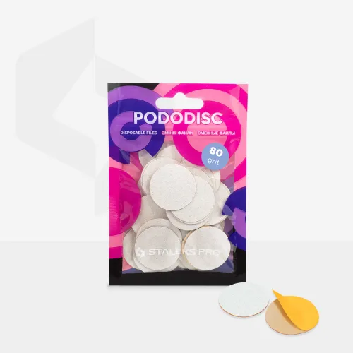 White refill pads for pedicure disc PODODISC STALEKS PRO L 80 grit (50 pc) PDF-25-80w