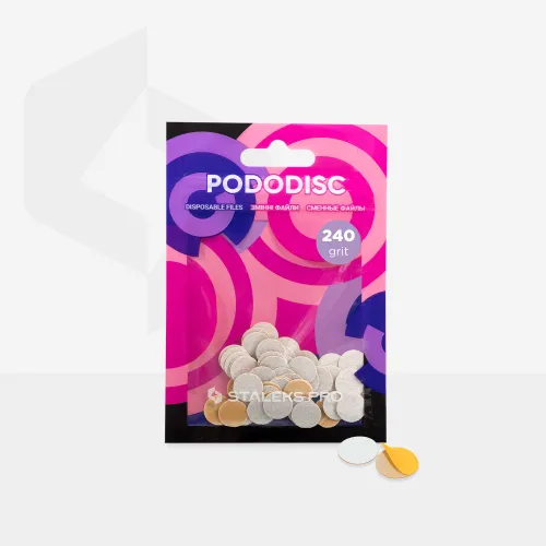 White refill pads for pedicure disc PODODISC STALEKS PRO XS 240 grit (50 pc) PDF-10-240w