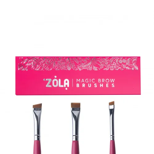 Professional set of brushes for dyeing eyebrows MAGIC BROW BRUSHES crimson ZOLA