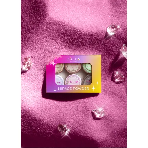 Set of nail rubs Mirrage powder, 6 pcs/pack Edlen