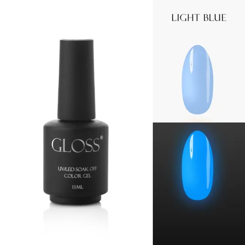 Luminescent gel polish GLOSS Light Blue Elf, 11 ml