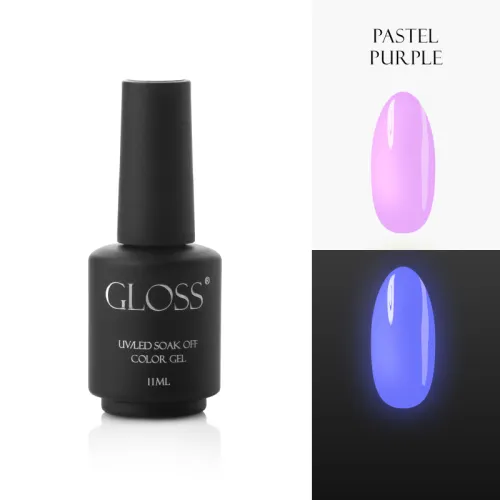 Luminescent gel polish GLOSS Pastel Purple Elf, 11 ml