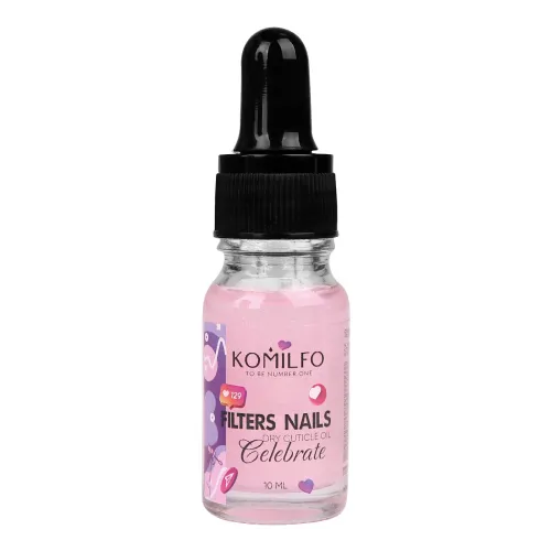 Komilfo dry cuticle oil with shimmer filters nails "Celebrate" 10 ml