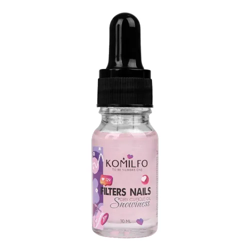 Komilfo dry cuticle oil with shimmer filters nails "Snowiness" 10 ml