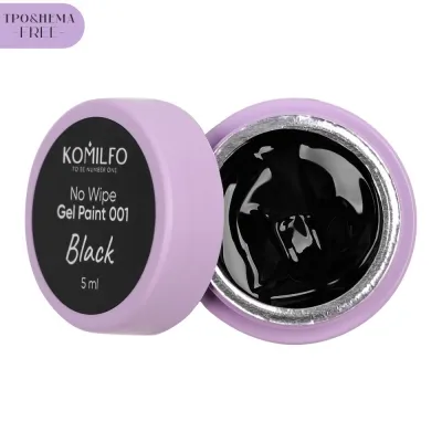 Komilfo HEMA/TPO Free No Wipe Gel Paint Black 001, 5 ml