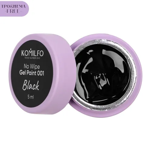 Komilfo HEMA/TPO Free No Wipe Gel Paint Black 001, 5 ml