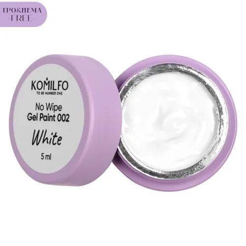 Komilfo HEMA/TPO Free No Wipe Gel Paint White 002, 5 ml