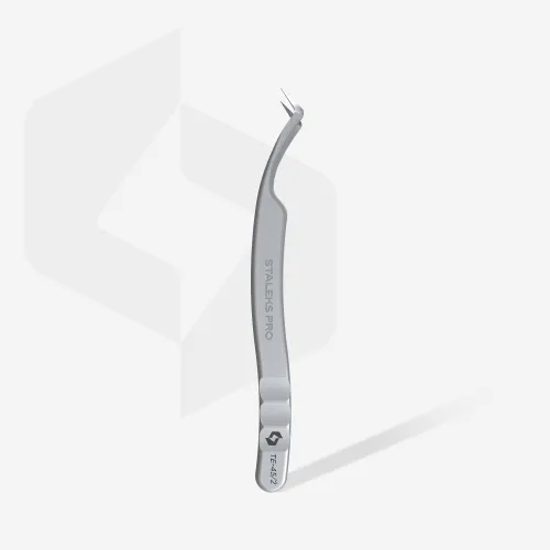 Пинцет профессиональный с насечками для ресниц EXPERT 45 TYPE 2 (L-образный, 40)  Staleks Pro (TE-45/2)