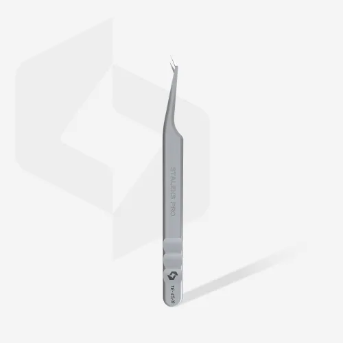 Пинцет профессиональный с насечками для ресниц EXPERT 45 TYPE 8 (mini L)  Staleks Pro (TE-45/8)