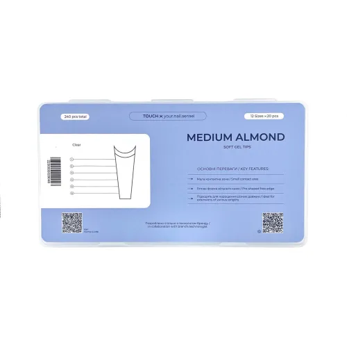 TOUCH Soft Gel Tips (240 pcs) Medium Almond