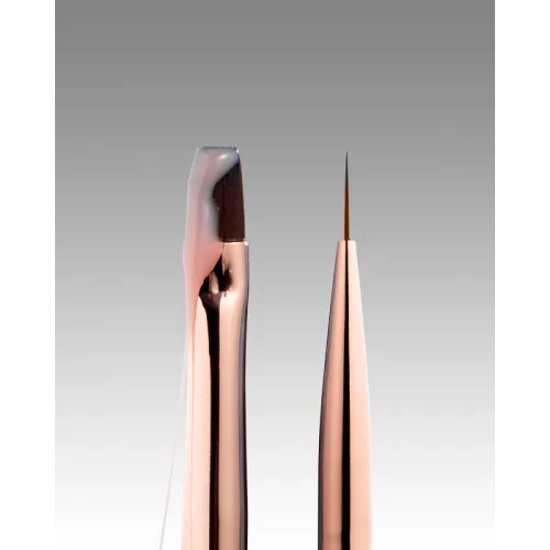 DARK Double-sided beige brush (liner 11 mm + flat square gel 9 mm)